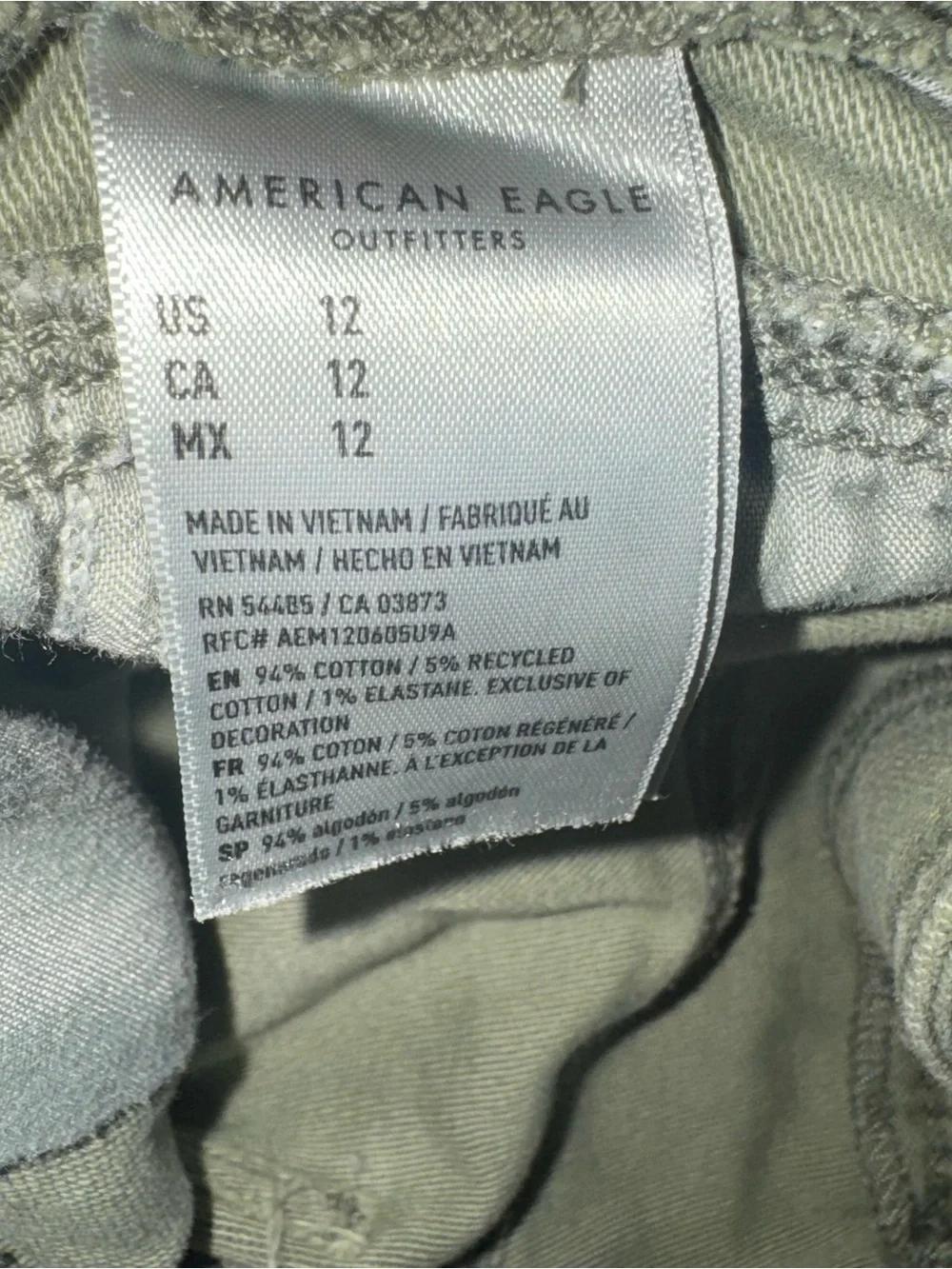American Eagle Baggy Mom Shorts High Rise Olive Green Size 12